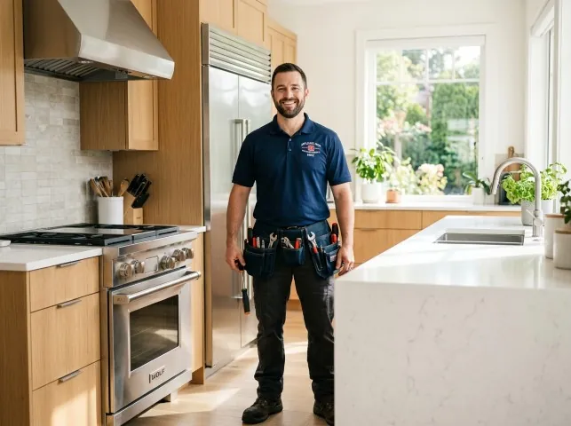 Appliance Repair Hero technician in a Boyne City, MI kitchen after an appliance repair